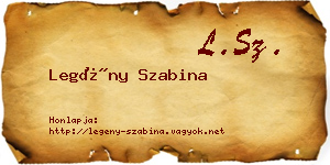 Legény Szabina névjegykártya