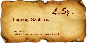 Legény Szabina névjegykártya